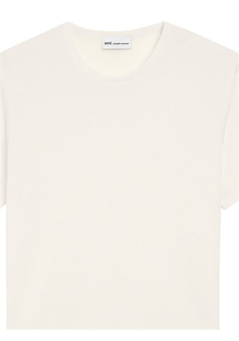 t-shirt solid mercerized uomo bianca AMI PARIS | HTS367.JE0211136